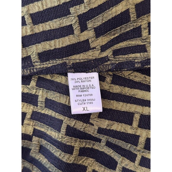 Saint Gil Womens Jacket Green Abstract Jacquard One Button 3/4 Sleeve Classic XL - Picture 11 of 12